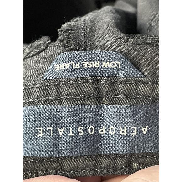 Aeropostale Pants Womens 12 Black Low Rise Flare Pocket Casual Tencel Blend - Picture 10 of 12